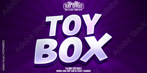 Toy editable text effect, customizable kids and children 3d font style