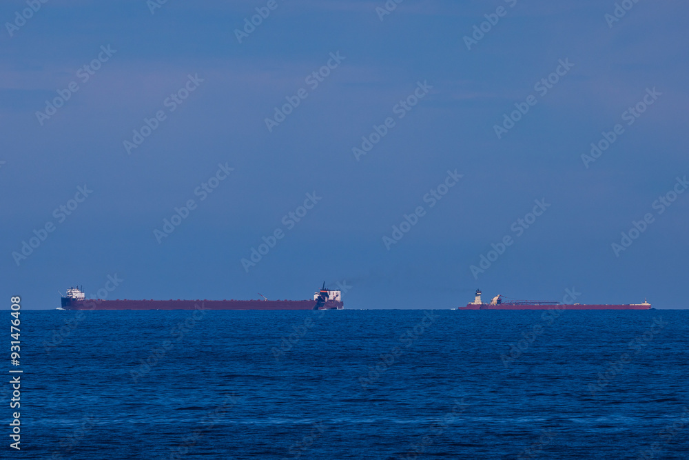 Two Ships Passing Each Other On Lake Superior Two Ships Passing Each Other On Lake Superior