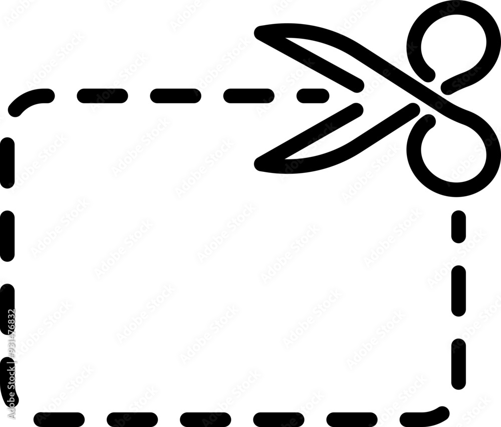Coupon icon. Scissors symbol. Linear style. Coupon icon. Scissors symbol. Linear style.