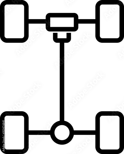 Transmission icon. Suspension symbol. Linear style.