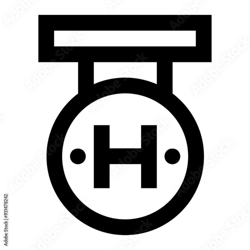 hospital sign line icon 