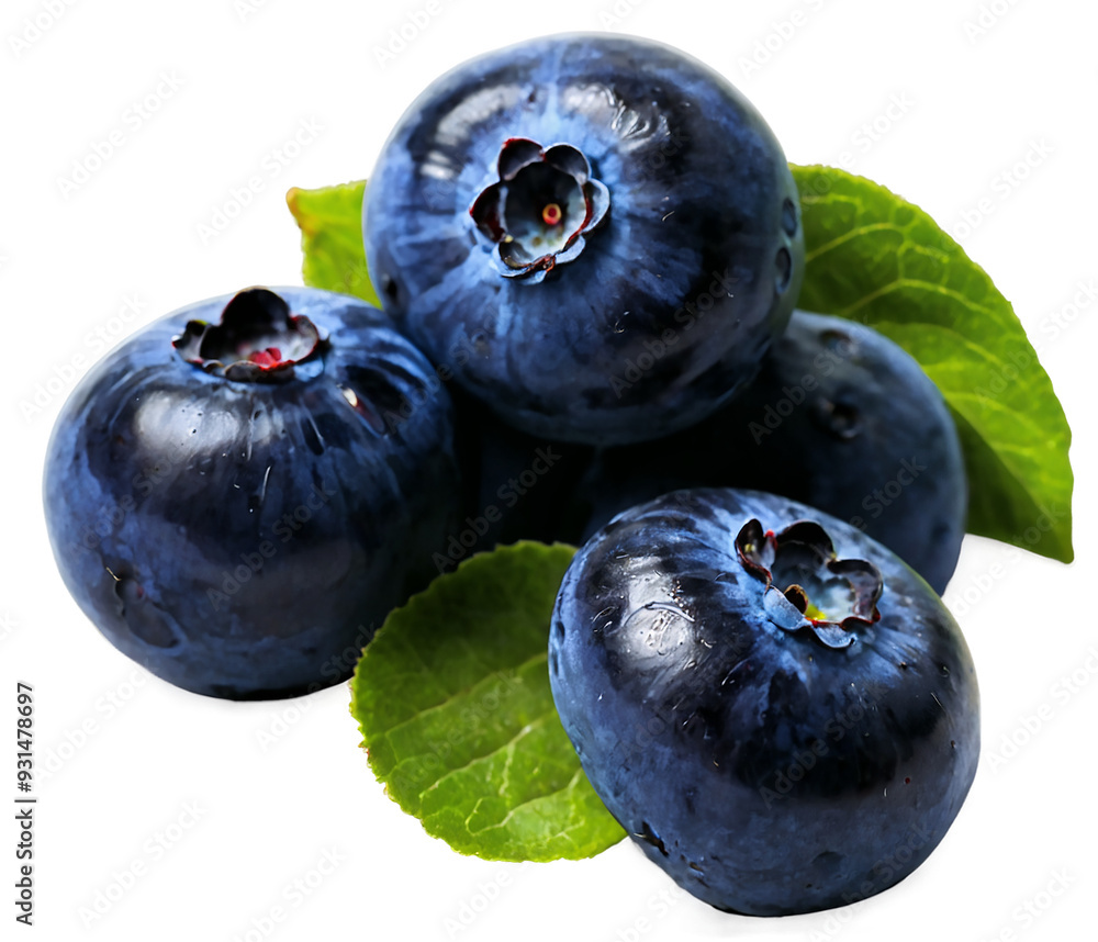 Obraz premium Fresh Blueberries Isolated on Transparent Background - High-Quality PNG