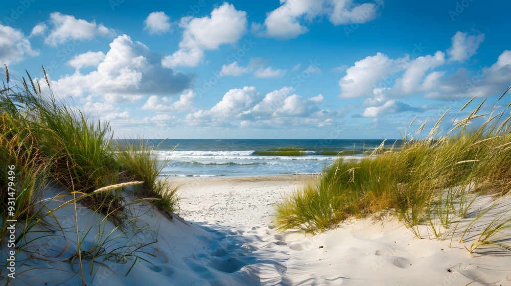 View from dune top over North Sea. View from dune top over North Sea.