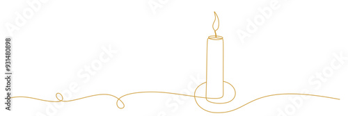 Line art candle illustration background	