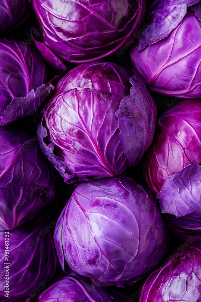 A bunch of purple cabbage with a leafy green stem A bunch of purple cabbage with a leafy green stem