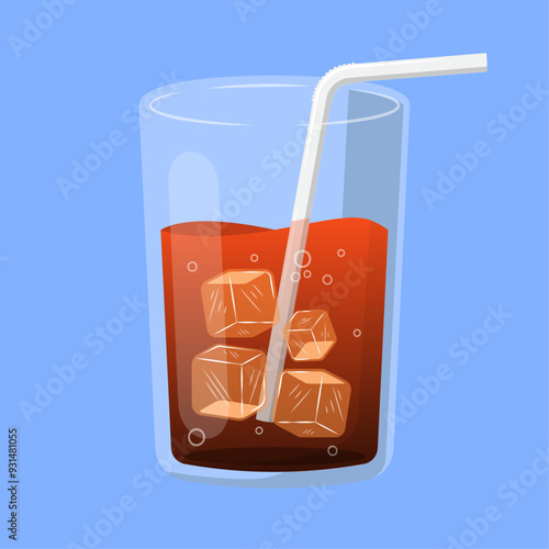 Chilled Coca Cola Icy Refreshment Vector Art