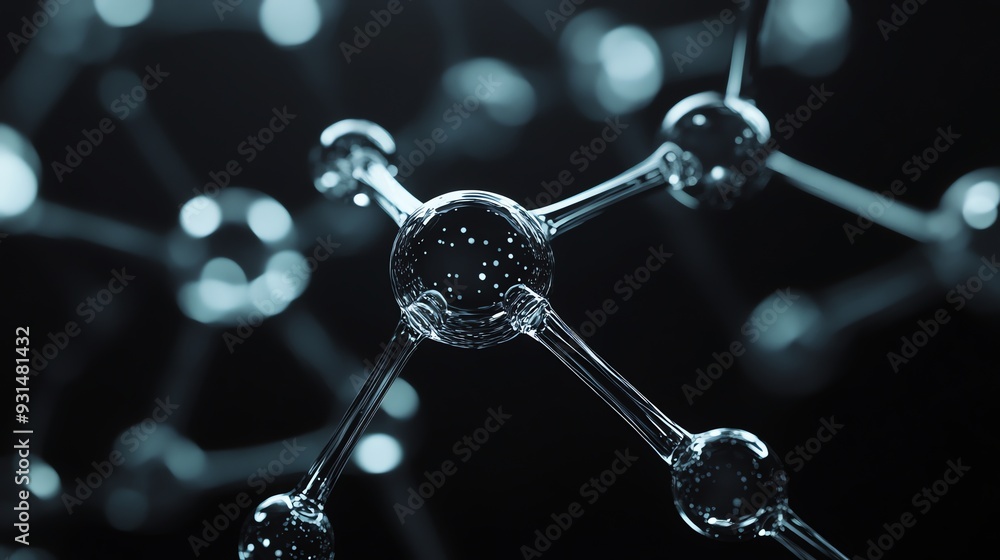 Close-up of a molecular model, abstract and scientific. Close-up of a molecular model, abstract and scientific.