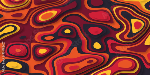 Abstract colorful wave pattern background. Abstract paper cut background. Multi layers papercut image