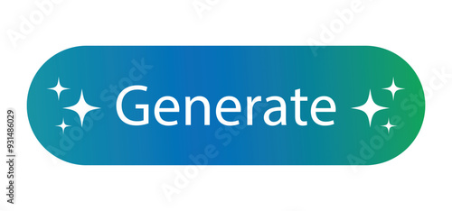 generate button for ai service. command prompt to generative ai icon with star symbol for app, website, ui, ux. transparent png and vector illustration.