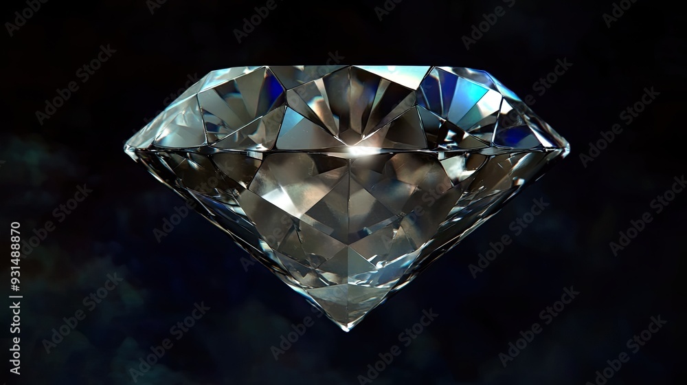 A sparkling diamond, illuminated with atmospheric lighting, highlighting its facets A sparkling diamond, illuminated with atmospheric lighting, highlighting its facets