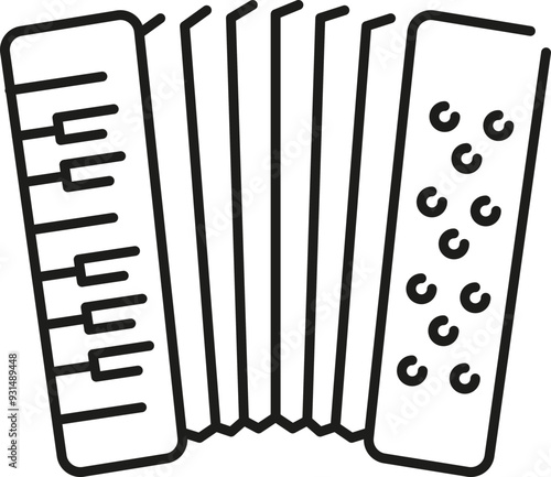 Accordion icon. Musical equipment symbol.
