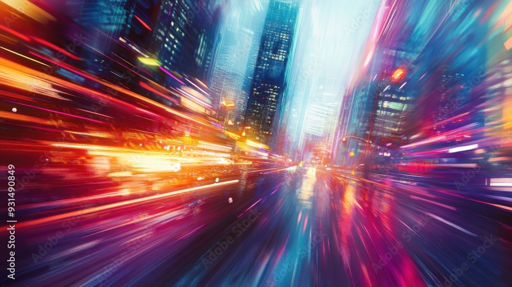Dynamic Cityscape with Motion Blur Dynamic Cityscape with Motion Blur