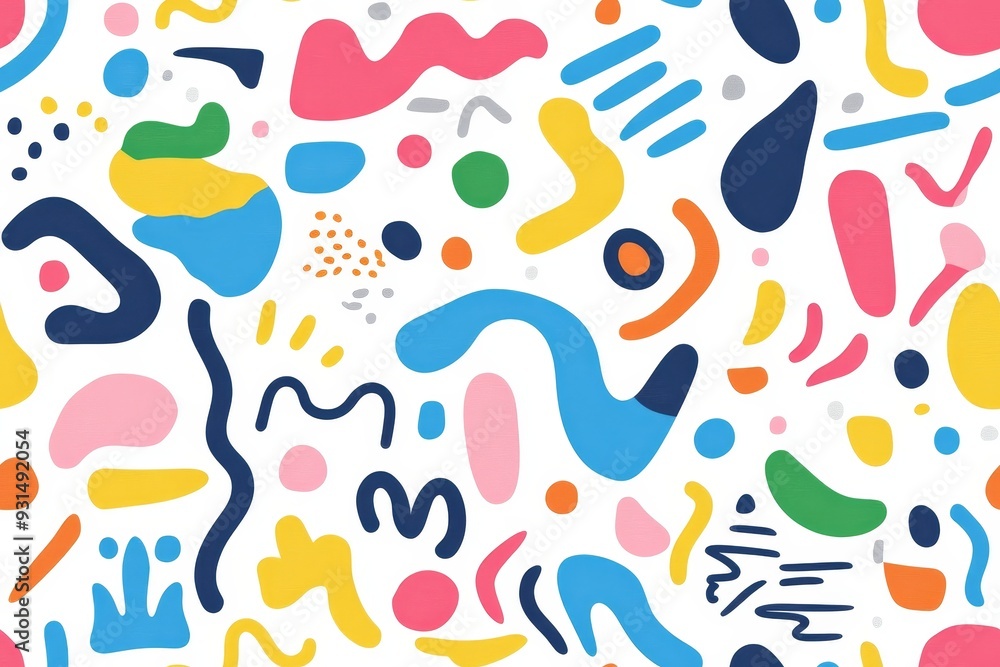 Colorful seamless pattern with bold and bright abstract shapes Colorful seamless pattern with bold and bright abstract shapes