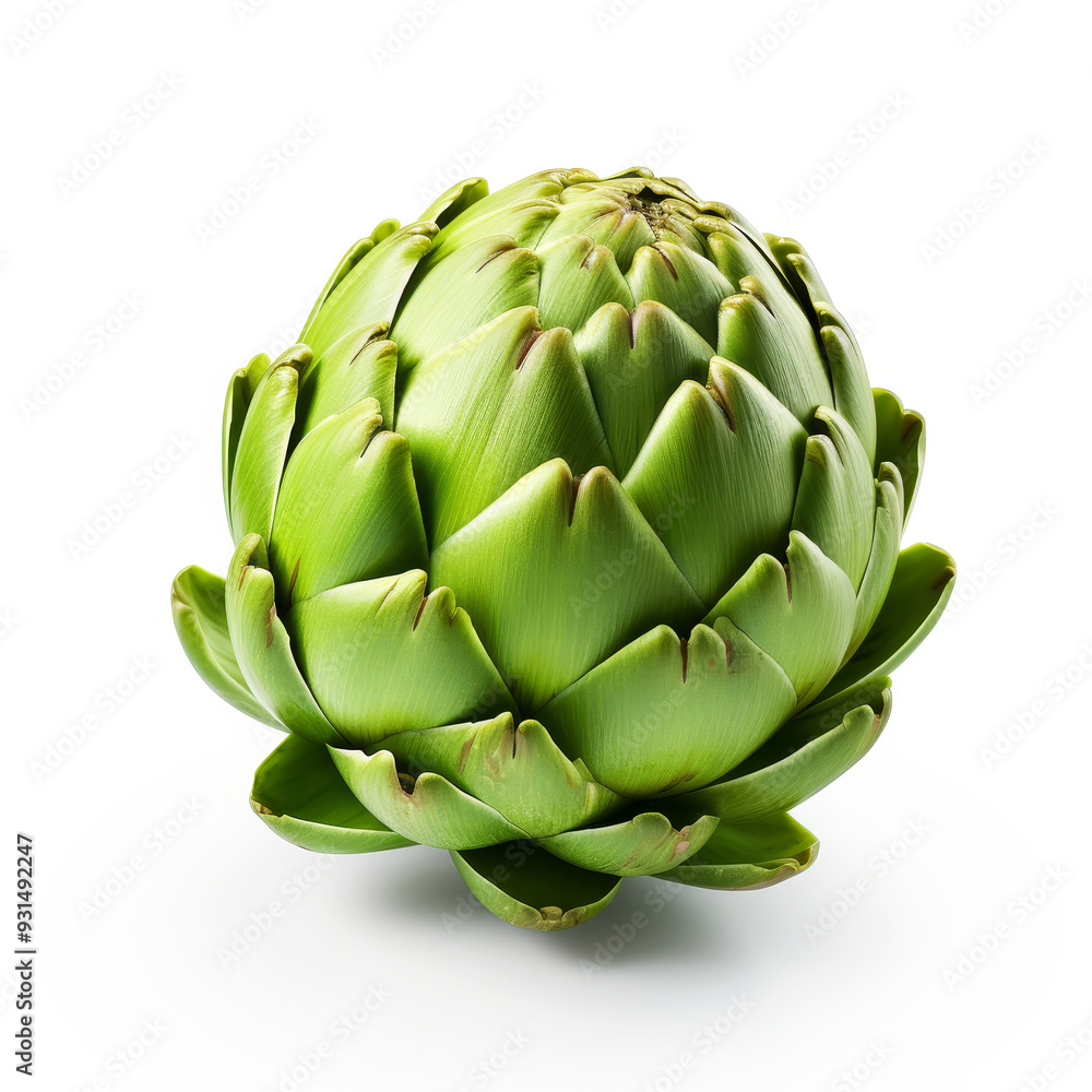 Fototapeta premium Fresh artichoke isolated on a clean white background