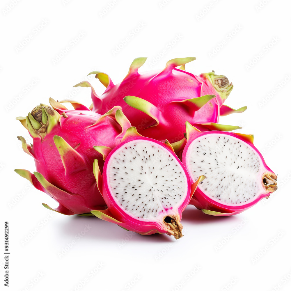 Fresh dragon fruit isolated on a white background image Fresh dragon fruit isolated on a white background image