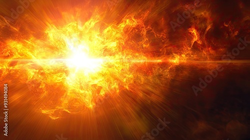 High-definition image of a solar flare, captured against a minimalist backdrop, focusing on the intense energy and light