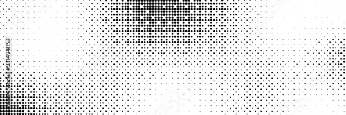 Grunge halftone pixelated background. Faded noise texture pattern