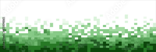 Fading green pixel pattern. Abstract pixels disintegrate pattern, geometric mosaic shape background