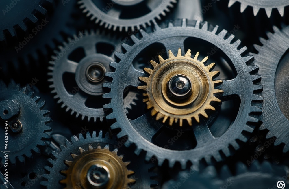 Close-Up of Intricate Mechanical Gears Close-Up of Intricate Mechanical Gears