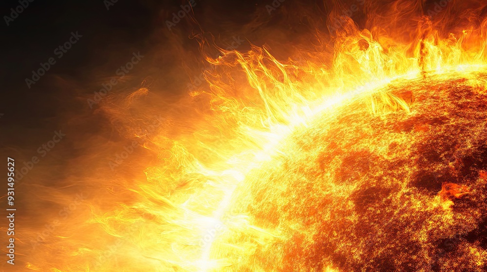 Solar flare in HD, minimalist approach with a plain background, emphasizing the power and beauty of the sun energy Solar flare in HD, minimalist approach with a plain background, emphasizing the power and beauty of the sun energy