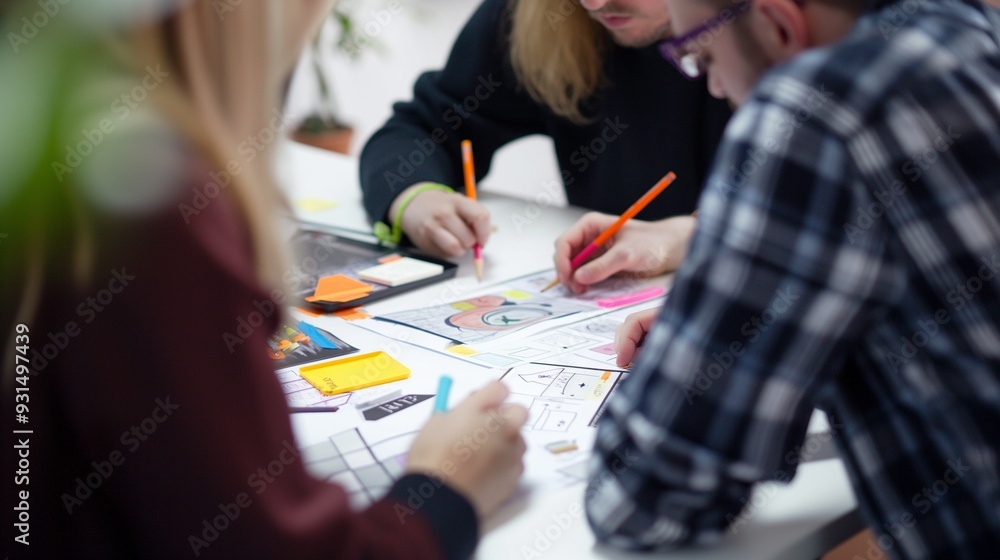 Fototapeta premium team of branding specialists designing a logo and visual identity