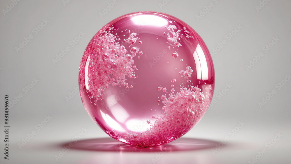 Shiny pink bubble isolated on white background Shiny pink bubble isolated on white background