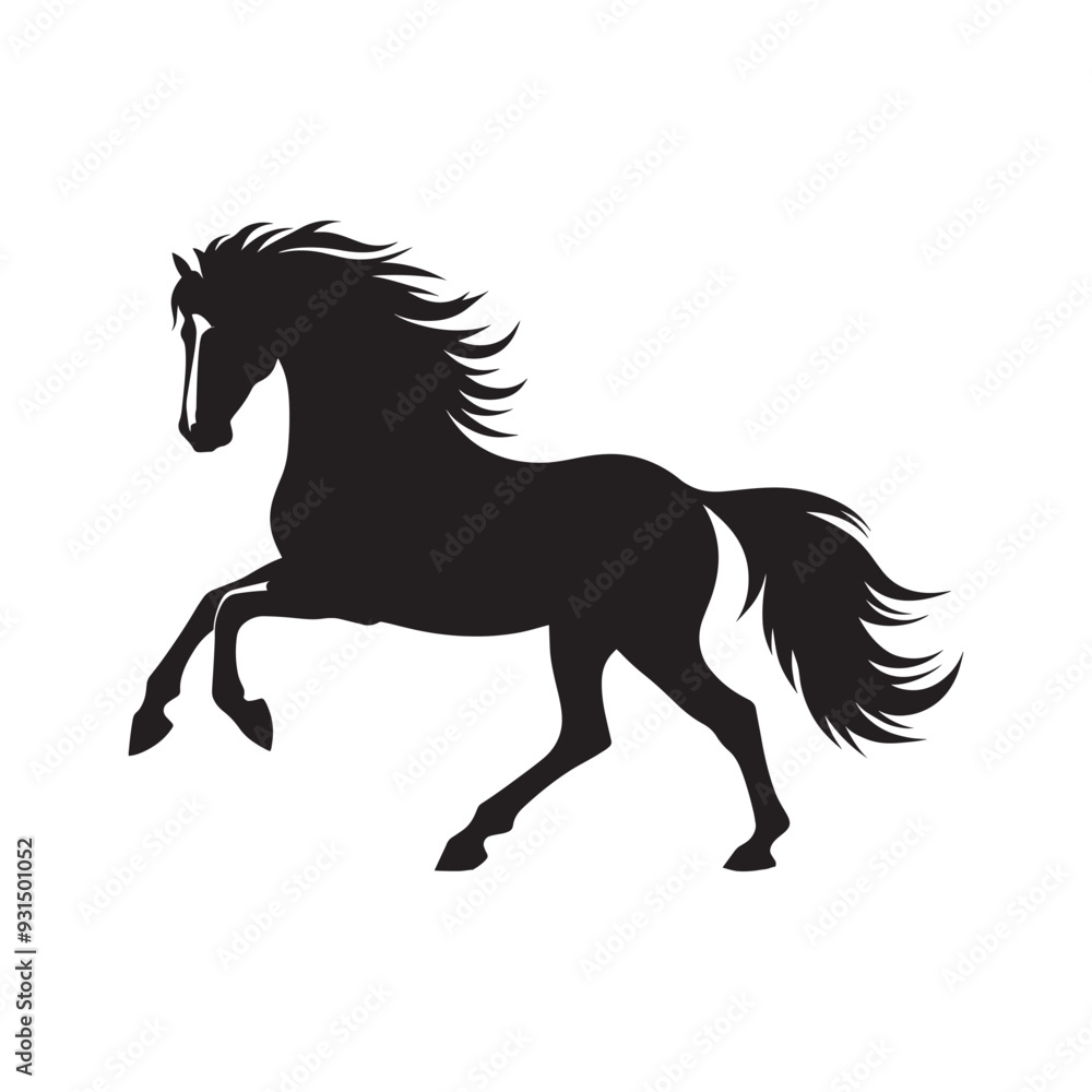 Black horse silhouette vector design Black horse silhouette vector design