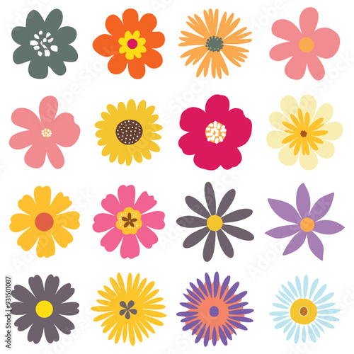Collection of flowers. abstract botanical flowers background. style for banners, wallpaper, posters, websites, online shopping.Vector illustration design and creative idea,eps 10.