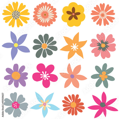 Collection of flowers. abstract botanical flowers background. style for banners, wallpaper, posters, websites, online shopping.Vector illustration design and creative idea,eps 10.
