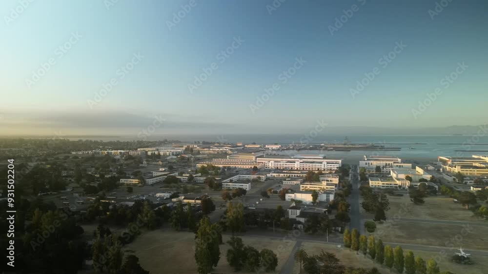 Right to Left Rotating Aerial View of the surroundings of Alameda Point in Alameda California United States. Shot in 4K on a DJI Mini 3 Pro. Right to Left Rotating Aerial View of the surroundings of Alameda Point in Alameda California United States. Shot in 4K on a DJI Mini 3 Pro.