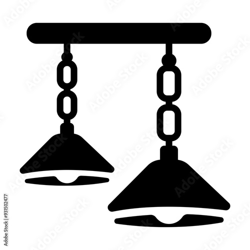 A solid style icon of ceiling lights 