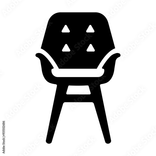 A glyph style icon of lounge chair 