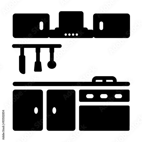 Kitchen icon in filled style