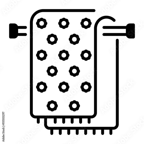 An outline icon of hanging beach towel 