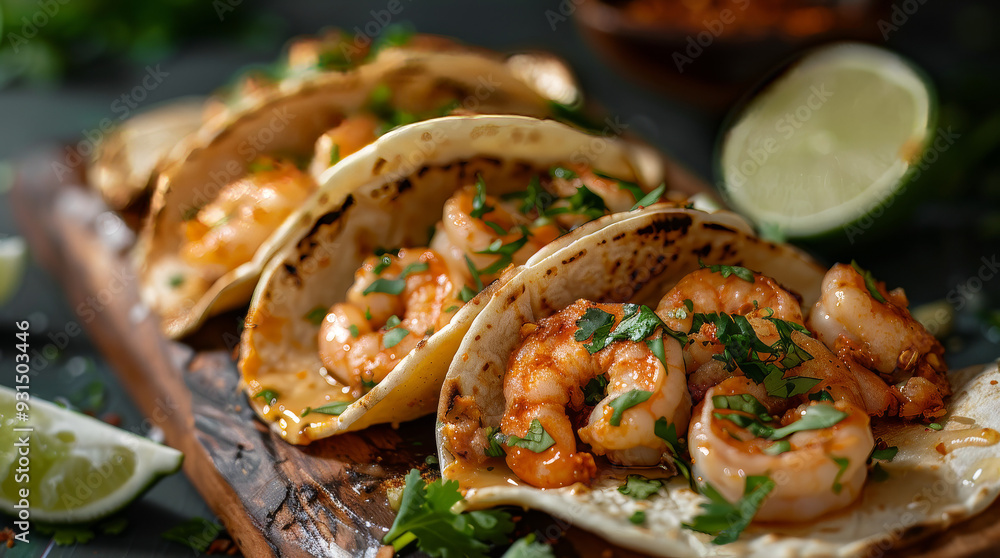 Food photography, spicy shrimp tacos Food photography, spicy shrimp tacos