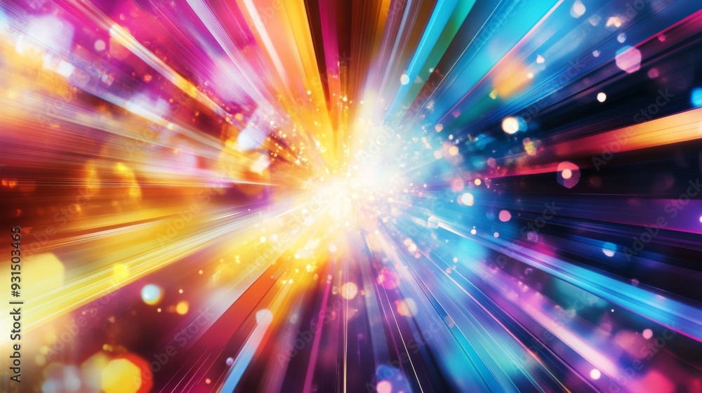 Close-up of an abstract background with a burst of bright, neon colors and geometric patterns, creating an energetic and contemporary visual effect. Close-up of an abstract background with a burst of bright, neon colors and geometric patterns, creating an energetic and contemporary visual effect.