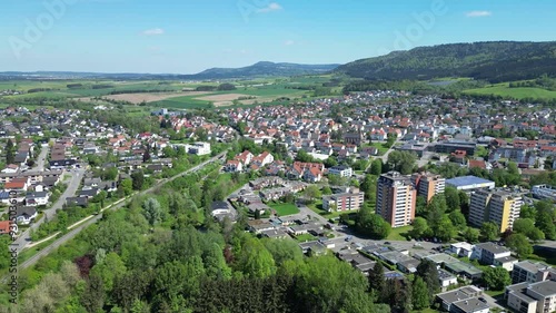 City of Spaichingen, Tuttlingen district, Baden-Württemberg, drone shot in summer