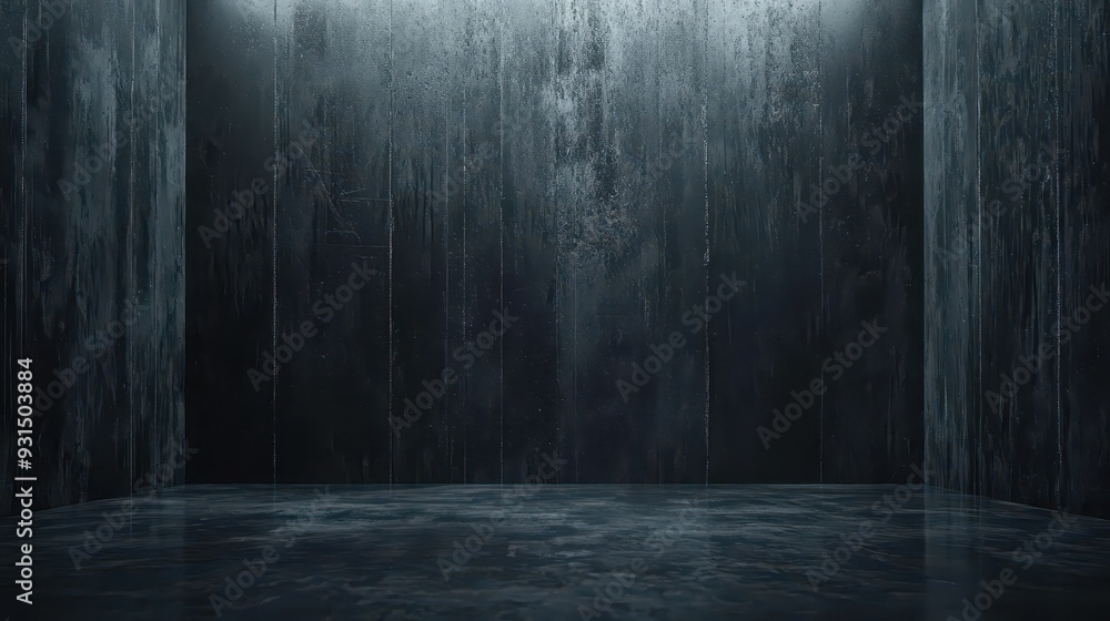 Black studio panel background near cement wall, Black studio panel background near cement wall,