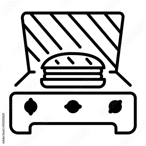 An outline icon of cuban sandwich 