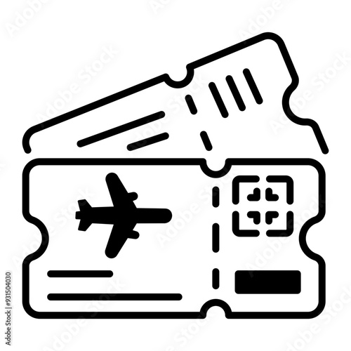 A line style icon of plane tickets 