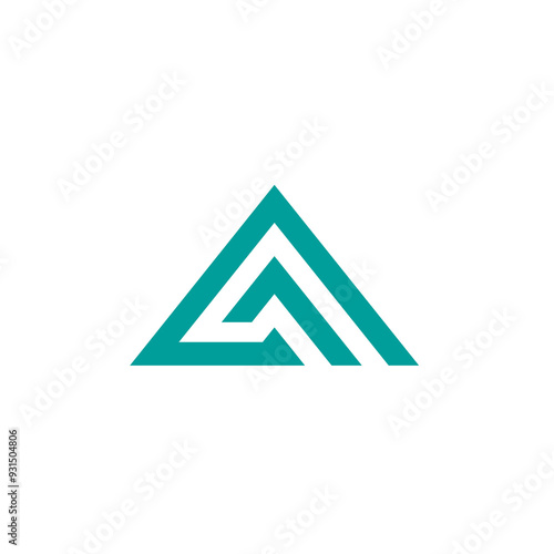 Abstract Triangle Letter A Logo design vector template