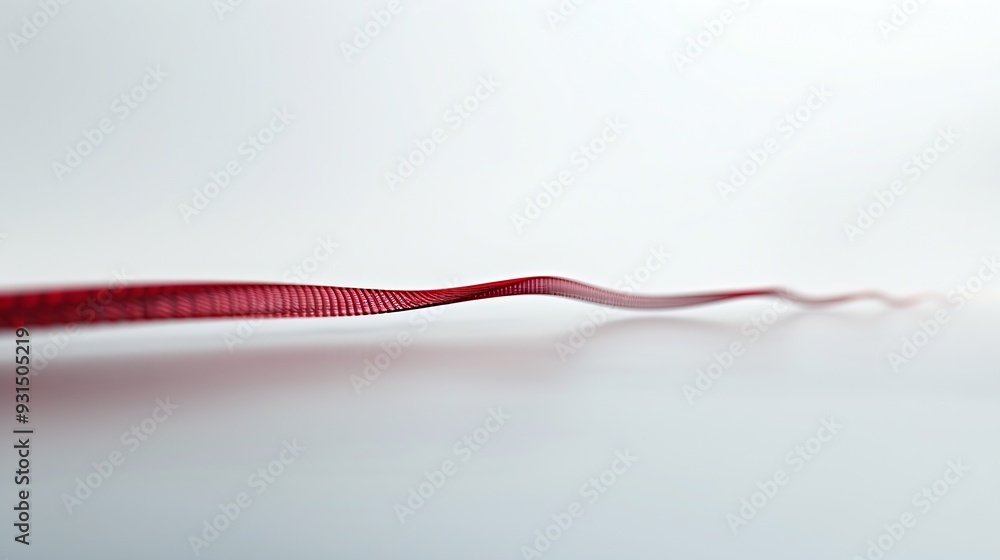 A blurry dreamy view of a dark red line crossing a white background : Generative AI A blurry dreamy view of a dark red line crossing a white background : Generative AI