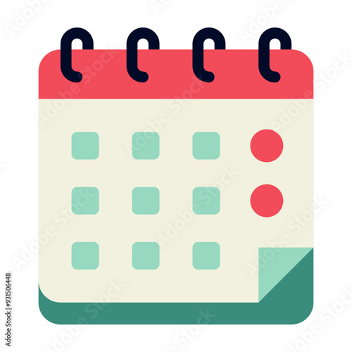 Weekend Time and Date icon illustration 