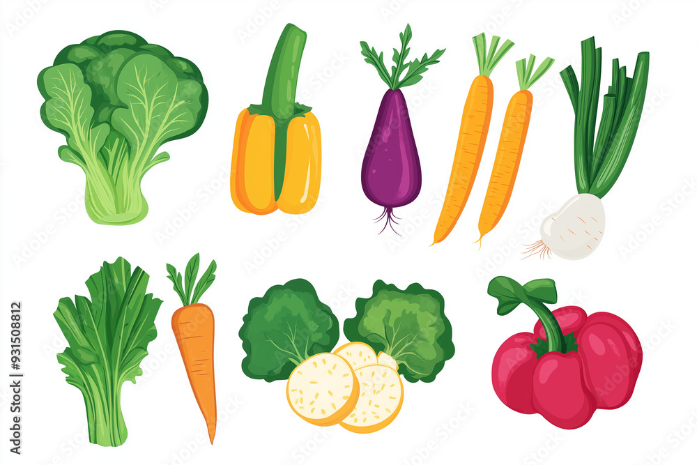 cartoon comic version of lots of vegetables as a concept for healthy nutritional food for children cartoon comic version of lots of vegetables as a concept for healthy nutritional food for children