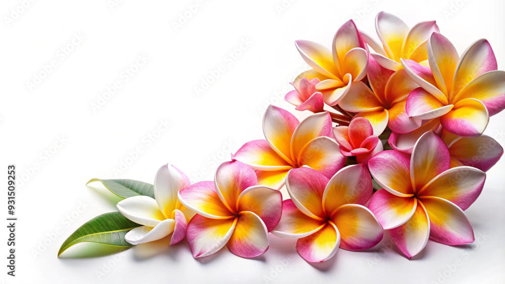 Obraz premium Plumeria flowers on white background