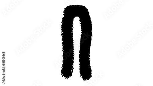 Feather Boa , black isolated  silhouette