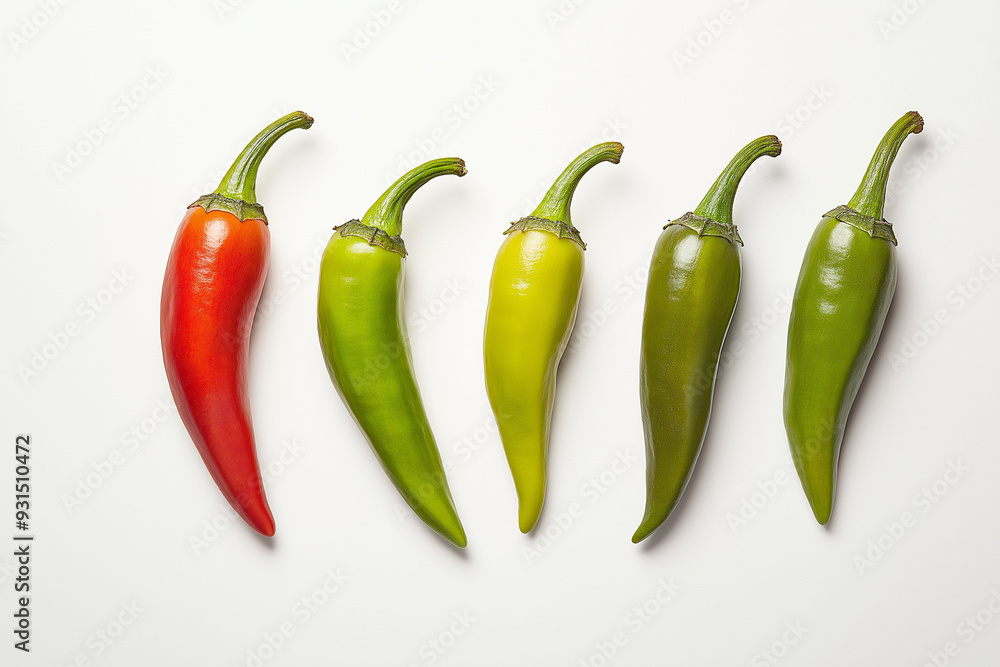 delicious green hot chili pepper on an isolated white background as a spice for spicy food delicious green hot chili pepper on an isolated white background as a spice for spicy food