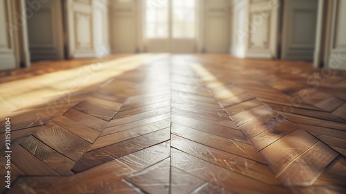 Wallpaper Mural Parquet floor in light spacious empty room : Generative AI Torontodigital.ca