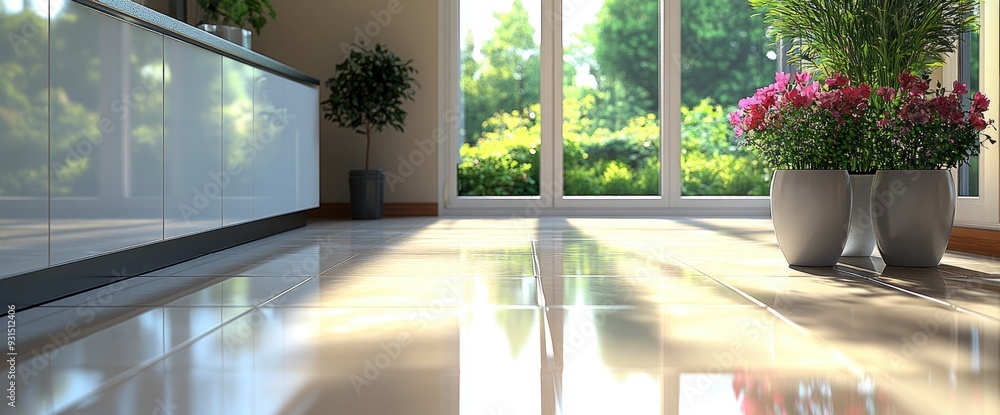 Fototapeta premium Modern Kitchen Interior, Close-Up Detail, Sleek Design