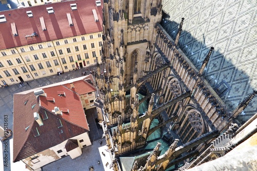 Canvas Print Prague castle from top of St. Vitus Cathedral tower